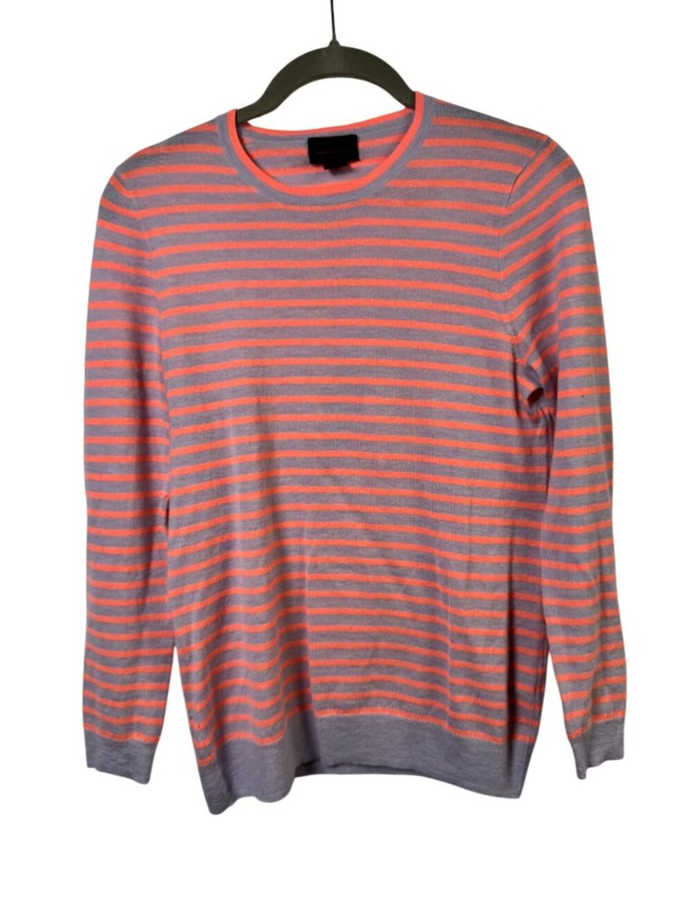 J.Crew Collection Striped 100% Italian Cashmere Sweater size XS Lavender Orange